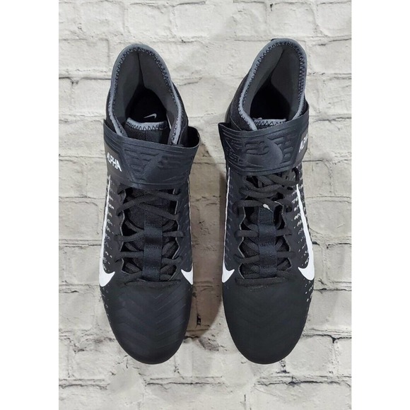 Nike Alpha Menace Pro 2 Football Cleats Black White CK4277-001 MENS SIZE 13 - Picture 2 of 8